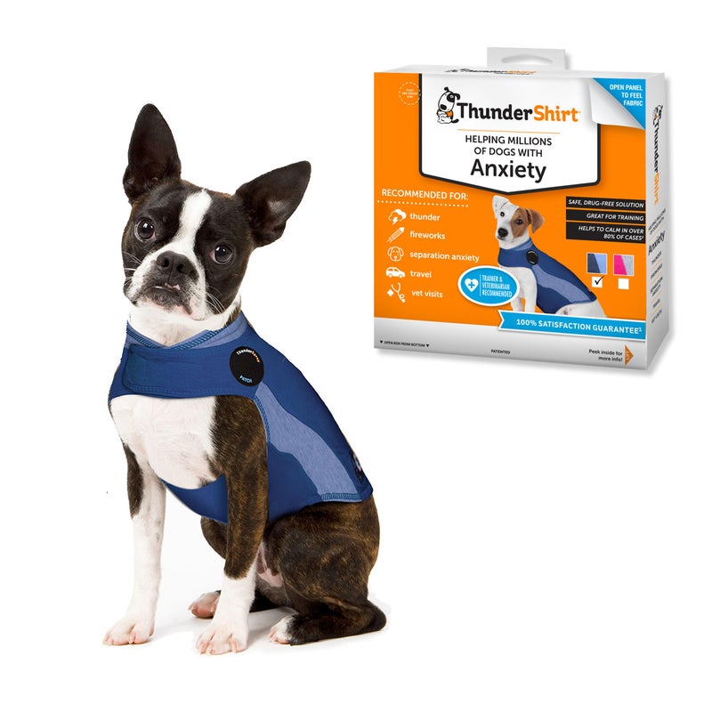 ThunderShirt for Dogs, X Small , Blue Polo - Dog Anxiety Relief Calming Vest - Image 1